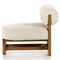 Carlo Mid Century Beige Upholstered Natural Teak Wood Frame Outdoor Lounge Chair
