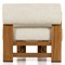 Carlo Mid Century Beige Upholstered Natural Teak Wood Frame Outdoor Lounge Chair