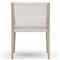Cheryl Modern White Cushion Woven Rope Natural Teak Outdoor Dining Arm Chair