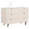 Macias French Country Cream Rubberwood Antique Brass Base 3 Drawer Dresser