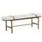 Usman Mid Century Beige Performance Antique Brass Steel Entryway Bench