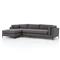 Allison Modern Classic Grey Upholstered 2 Piece Sectional - Left Arm Facing