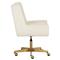 Weberg Hollywood Regency White Upholstered Matte Gold Steel Office Chair