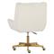 Weberg Hollywood Regency White Upholstered Matte Gold Steel Office Chair