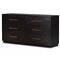 Dorwin Industrial Loft Espresso Brown Acacia Wood 6 Drawer Dresser