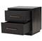 Dorwin Industrial Loft Burnished Black Acacia Wood 2 Drawer Nightstand