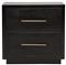 Dorwin Industrial Loft Burnished Black Acacia Wood 2 Drawer Nightstand