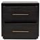 Dorwin Industrial Loft Burnished Black Acacia Wood 2 Drawer Nightstand