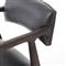 Pia Rustic Lodge Ebony Black Upholstered Leather Dark Brown Oak Counter Stool