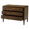 Ayra Dusk Brown Herringbone Oak Wood 3 Drawer Bachelor Chest