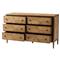Ayra Mid Century Dawn Brown Oak Wood 6 Drawer Double Dresser