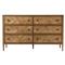 Ayra Mid Century Dawn Brown Oak Wood 6 Drawer Double Dresser