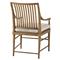 Ayra Grey Upholstered Dawn Brown Oak Windsor Dining Arm Chair