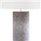 Andres Modern Classic Grey Hide Column Bedside Table Lamp