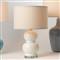 Dwayne French Country Cream Glass Bedside Table Lamp