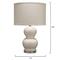 Dwayne French Country Cream Glass Bedside Table Lamp