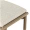 Karimm Coastal Beach Beige Upholstered Natural Teak Wood Frame Outdoor Counter Stool