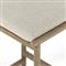 Karimm Coastal Beach Beige Upholstered Natural Teak Wood Frame Outdoor Counter Stool