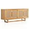 Tropica Coastal Beach Natural Brown Teak Wood Faux Rattan Outdoor Sideboard