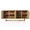 Tropica Coastal Beach Natural Brown Teak Wood Faux Rattan Outdoor Sideboard