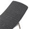 Ivanna Coastal Beach Black Woven Seat Grey Teak Wood Frame Outdoor Chaise Lounge