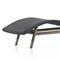 Ivanna Coastal Beach Black Woven Seat Grey Teak Wood Frame Outdoor Chaise Lounge