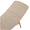 Ivanna Coastal Beach White Woven Seat Brown Teak Wood Frame Outdoor Chaise Lounge