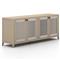 Cheryl Rustic Lodge Natural Teak Wood Grey Rope Accent Outdoor 4 Door Sideboard