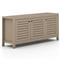 Camille Rustic Lodge Natural Teak Wood 3 Door Outdoor Sideboard