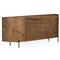 Khalil Rustic Lodge Dark Brown Wood Bronze iron Curved Sideboard