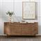 Khalil Rustic Lodge Dark Brown Wood Bronze iron Curved Sideboard