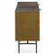 Karlin Industrial Loft Brass Gold Sunburst Patterned Iron 4 Door Sideboard