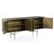 Karlin Industrial Loft Brass Gold Sunburst Patterned Iron 4 Door Sideboard