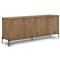 Alina Rustic Lodge Brown Oak Wood Black Iron 4 Door Rectangular Sideboard