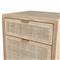 Ronaldo Coastal Beach Natural Pine Wood Woven Rattan 2 Drawer Office Cabinet