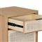 Ronaldo Coastal Beach Natural Pine Wood Woven Rattan 2 Drawer Office Cabinet