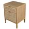Ronaldo Coastal Beach Natural Pine Wood Woven Rattan 2 Drawer Office Cabinet
