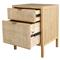 Ronaldo Coastal Beach Natural Pine Wood Woven Rattan 2 Drawer Office Cabinet