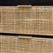 Ronaldo Coastal Beach Black Pine Wood Woven Rattan 2 Drawer Office Cabinet
