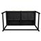 Ronaldo Coastal Beach Black Oak Wood Woven Rattan 2 Drawer Desk