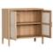 Ronaldo Coastal Beach Natural Pine Wood Woven Rattan 2 Door Sideboard