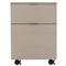 Katherine French Grey Wood Silver Stainless Steel Caster 2 Drawer Office Cabinet