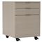 Katherine French Grey Wood Silver Stainless Steel Caster 3 Drawer Office Cabinet