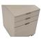 Katherine French Grey Wood Silver Stainless Steel Caster 3 Drawer Office Cabinet