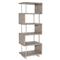 Chase Rustic Lodge Grey Pine Wood Silver Stainless Steel Frame Open Back Etagere