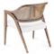 Edward White Linen Driftwood Mahogany Woven Cane Lounge Chair
