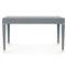 Claudette Modern Classic Wrapped Grey Linen Brass Accent Office Desk
