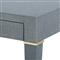 Claudette Modern Classic Wrapped Grey Linen Brass Accent Office Desk