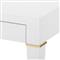 Claudette Modern Wrapped White Linen Brass Accent Office Desk