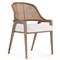 Edward White Upholstered Linen Brown Mahogany Dining Arm Chair